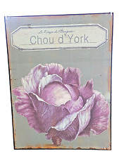 Vintage Decorative Wall Plate-Lithographed Sheet Metal-York Cabbage-Vegetable Garden/Garden picture
