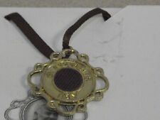 Ex Indumentis gold tone Saint Padre Pio relic medal pendant patron adolescence picture