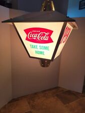 (VTG) 1960s COCA-COLA LIGHT UP HANGING COACH LAMP SPINNING SIGN COKE picture
