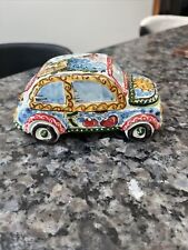 Fiat 500 Ceramic by Caltagirone Hand Painted Car 5” x 2.5