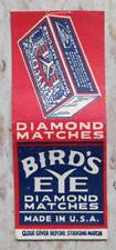 VINTAGE MATCHBOOK COVER BIRD'S EYE DIAMOND MATCHES MADE IN U.S.A. picture