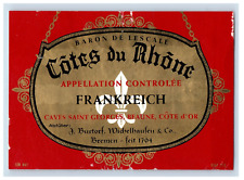 1970's-80's Cotes Du Rohne Frankreich German Wine Label Original S45E picture