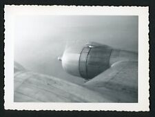 Airplane Window View Wing Propeller Engine In Flight Photo 1940s Abstract picture