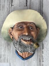 Bossons Chalkware Head Old Timer Vintage Wall Plaque Decor England 1977 With Tag picture