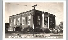 CALVARY BAPTIST CHURCH eldorado il real photo postcard rppc historic illinois picture