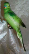 Green Budgie Budgerigar Parakeet Bird Vintage Clip On Ornament Figurine Japan picture