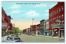 c1940 Main Street Looking East Exterior View Building Batavia New York Postcard picture