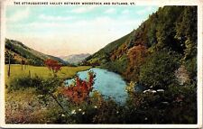 Woodstock & Rutland Vermont Ottaquechee Valley Scenic WB Cancel WOB Postcard picture