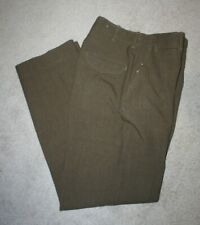 Antique Men's WOOL U.S. Military Serge Field Trousers 30x34 Olive Drab THICK picture