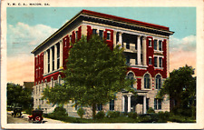 Macon Georgia GA Old YMCA Building Street View Cars Vintage C. 1926 Postcard picture