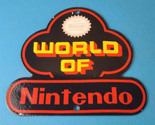 Vintage Nintendo Video Game Sign - Mario Gaming System Porcelain Gas Pump Sign picture