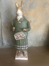 Debbee Thibault Mrs Bunny Rabbit LE Figurine Folk Art, 1 Of A Kind Signed picture