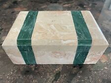 Vintage 80s Maitland Smith Inlaid Tessellated Stone 8”x5” Jewelry Casket or Box picture