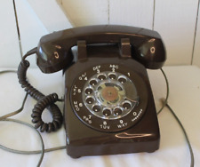VINTAGE NORTHERN TELECOM G-TYPE ROTARY DESK PHONE BROWN MADE IN CANADA picture