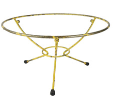Vintage Mid Century Modern MCM Round Metal Wire Tripod Stand Or Cradle Yellow picture