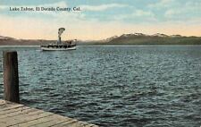 c1910 Lake Tahoe Steamer Ship Panorama View El Dorado County CA P306 picture