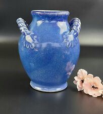 Vintage Unique Shaped Blue Vase - Beautiful - 7.5