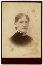 CIRCA 1890'S CABINET CARD Older Woman Black Victorian Dress Larkin Elmira, NY picture