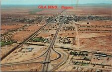Vintage 1960s GILA BEND, Arizona Postcard Aerial City View Petley Chrome Unused picture