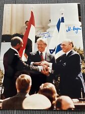 Jimmy Carter &  Menachem Begin SIGNED/Autographed Rare Peace Treaty 8x10 Photo. picture