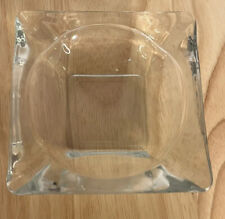 Vintage Art Deco 5” Square Clear Glass Ashtray Cigar Cigarette Ice block Crystal picture