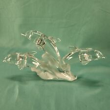 Lexox Crystal Trio Of Jumping Dolphins Excellent Condition Dolphin picture