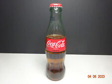 Coca-Cola 2009 Classic 8oz Partial FILLED Lt Green Bottle Applied Color Labeling picture