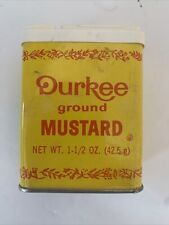 Vintage 1970's DURKEE Ground MUSTARD 1-1/2 Oz Collectible Metal Tin Full picture