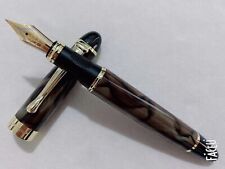 Jinhao X450 Marble Green And Fountain Pen 0.7mm Broad Nib 18KGP Golden Trim picture
