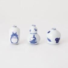 Set of 3 Studio Ghibli My Neighbor Totoro Small Single Flower Vase Porcelain NEW picture