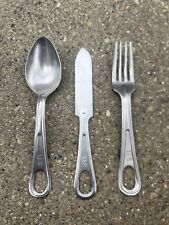 3 Vtg US Military Mess Kit UCCO Utica Flatware Cutlery Utensils Knife Fork Spoon picture