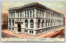 Chicago IL-Illinois, Public Library Building, Antique, Vintage 1907 Postcard picture