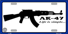 Life Is Simple With AK-47 Metal Novelty License Plate Tag for Car and Truck picture
