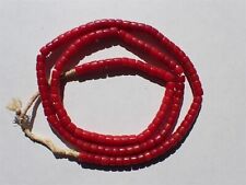 Antique Venetian Red Tube shape glass Trade Beads - 5-5.5mm - Strand picture