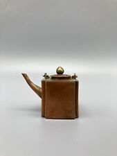 Antique ~ Chinese Dollhouse Miniature Square Shape Copper Teapot ~ picture
