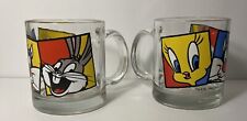 1994 Looney Tunes Mug Bugs Bunny Sylvester Tweety Set of 2 Warner Bros No Chips picture