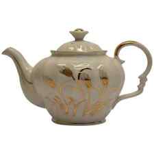 Vintage Lefton Teapot With Gold Wheat Pattern picture