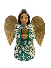 ANGEL Figurine with MILAGROS, LG Mexican ExVotos Santo, Stand or Hang picture