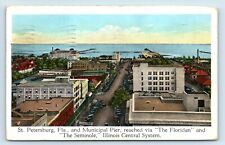Postcard St Petersburg FL, Municipal Pier, The Floridian, The Seminole 1931 L97 picture
