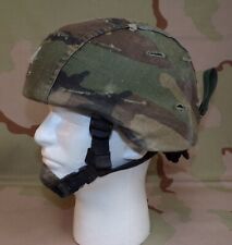 Early US Army 2005 MSA ACH Combat Helmet w/Reversible Camouflage cover, LG picture