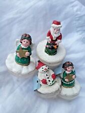 4 pc Santa claus Christmas Pizza Saver Topper Cake Pie snow man Angels Set New  picture