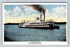 Steamer Dubuque On Mississippi River, Ship, Transportation, Vintage Postcard picture