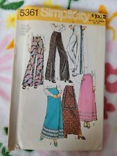 Vtg 70's Simplicity 5361 ANKLE-LENGTH SKIRT & BELL BOTTOMS Sewing Pattern 14 picture