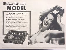 Model Smoking Tobacco Pipe Or Cigarette Pretty Lady Date Vintage Print Ad 1944 picture