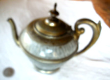 Pewter trim gray graniteware small tea/coffee pot 
