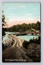 Orr's Island ME-Maine, The Bridge, Antique Vintage Souvenir Postcard picture