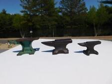 LOT OF 3 VINTAGE ANVILS METAL CAST IRON SMALL JEWELRY ANVIL TRADESMAN SHOP TOOL picture