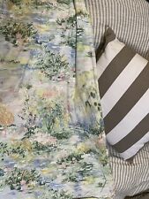 Springmaid / Springs 100% Cotton Camille Water Lily Monet Garden KING Flat Sheet picture
