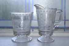 Antique EAPG Sugar Bowl and Creamer Adams Egyptian Parthenon 1880s picture