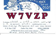 QSL  1955 Cedar City Utah    radio card picture